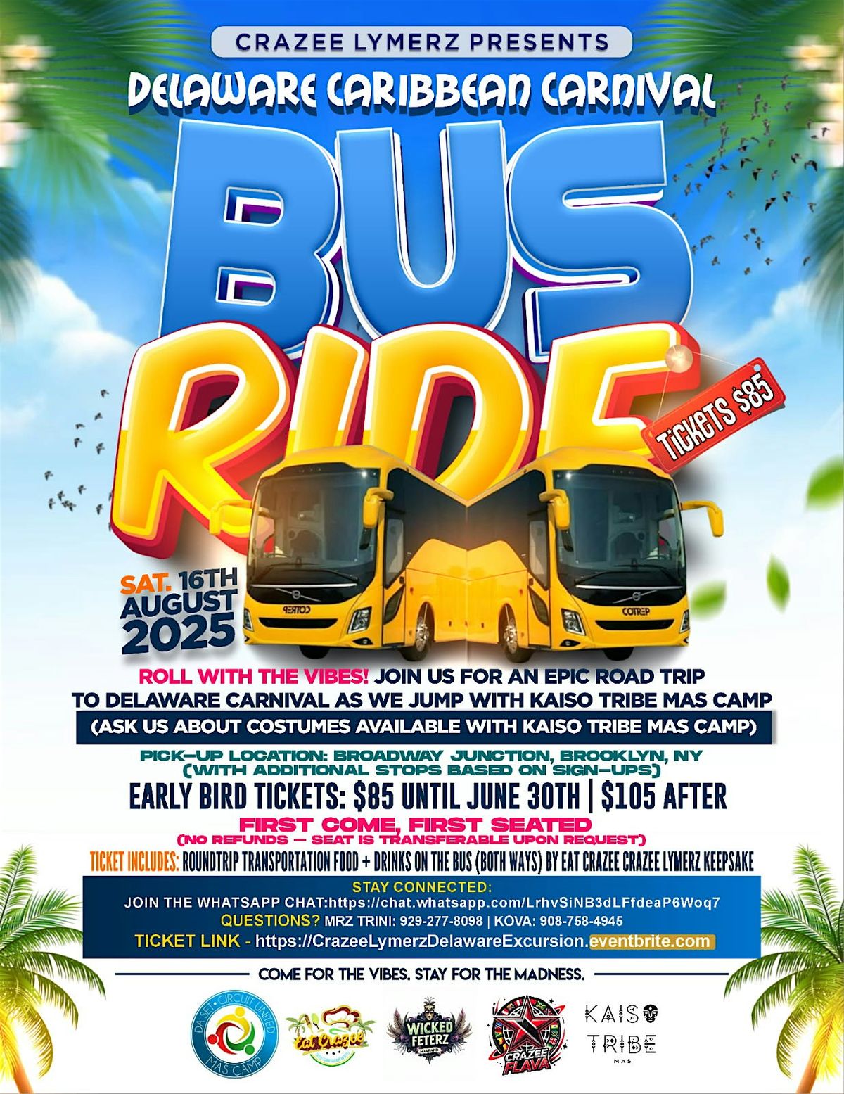 Crazee Lymerz -  Bus Excursion to Delaware Caribbean Carnival, 16 August | Event in Dover | AllEvents