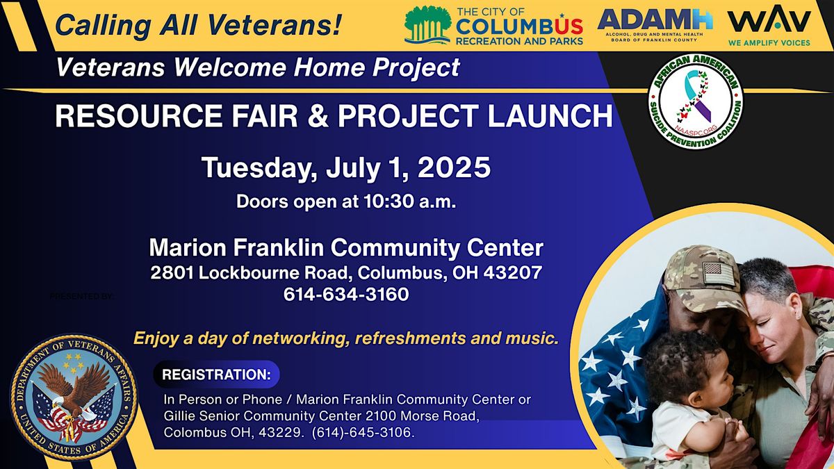 Veterans Welcome Home Project, Resource Fair, Social, and Project Launch, 1 July | Event in Columbus | AllEvents