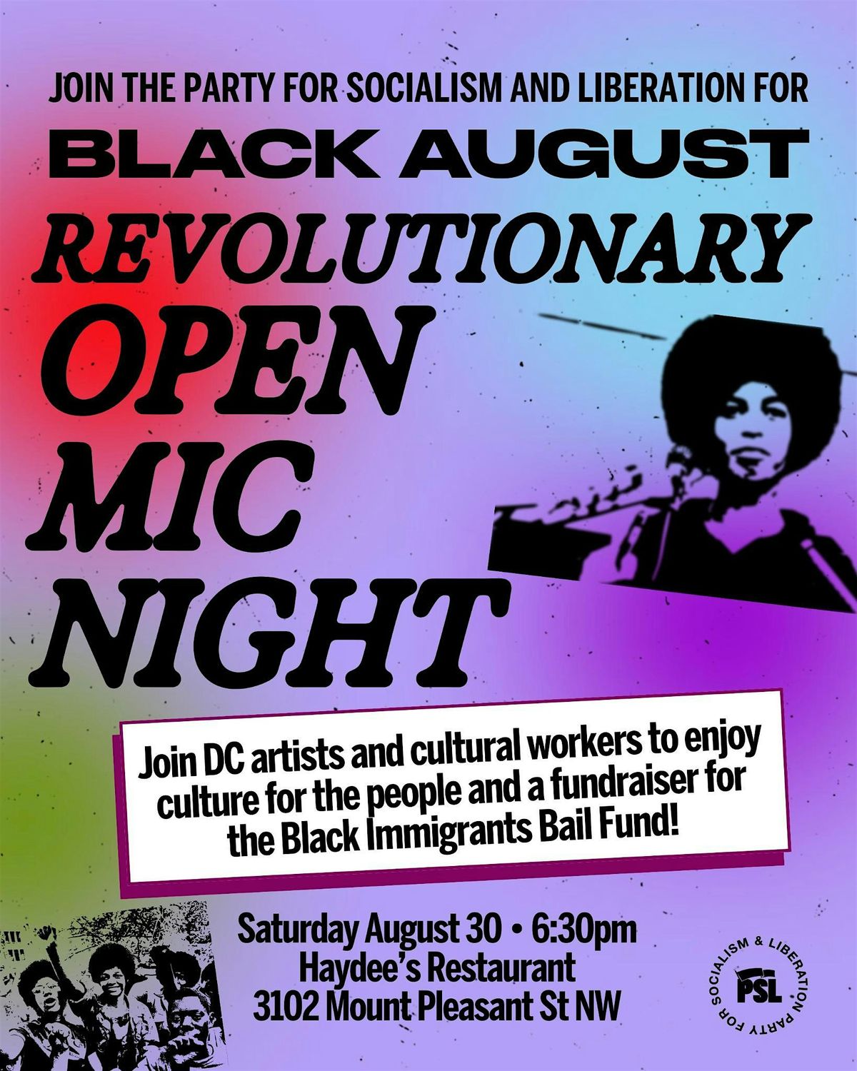 Black August Revolutionary Open Mic, 30 August | Event in Washington | AllEvents