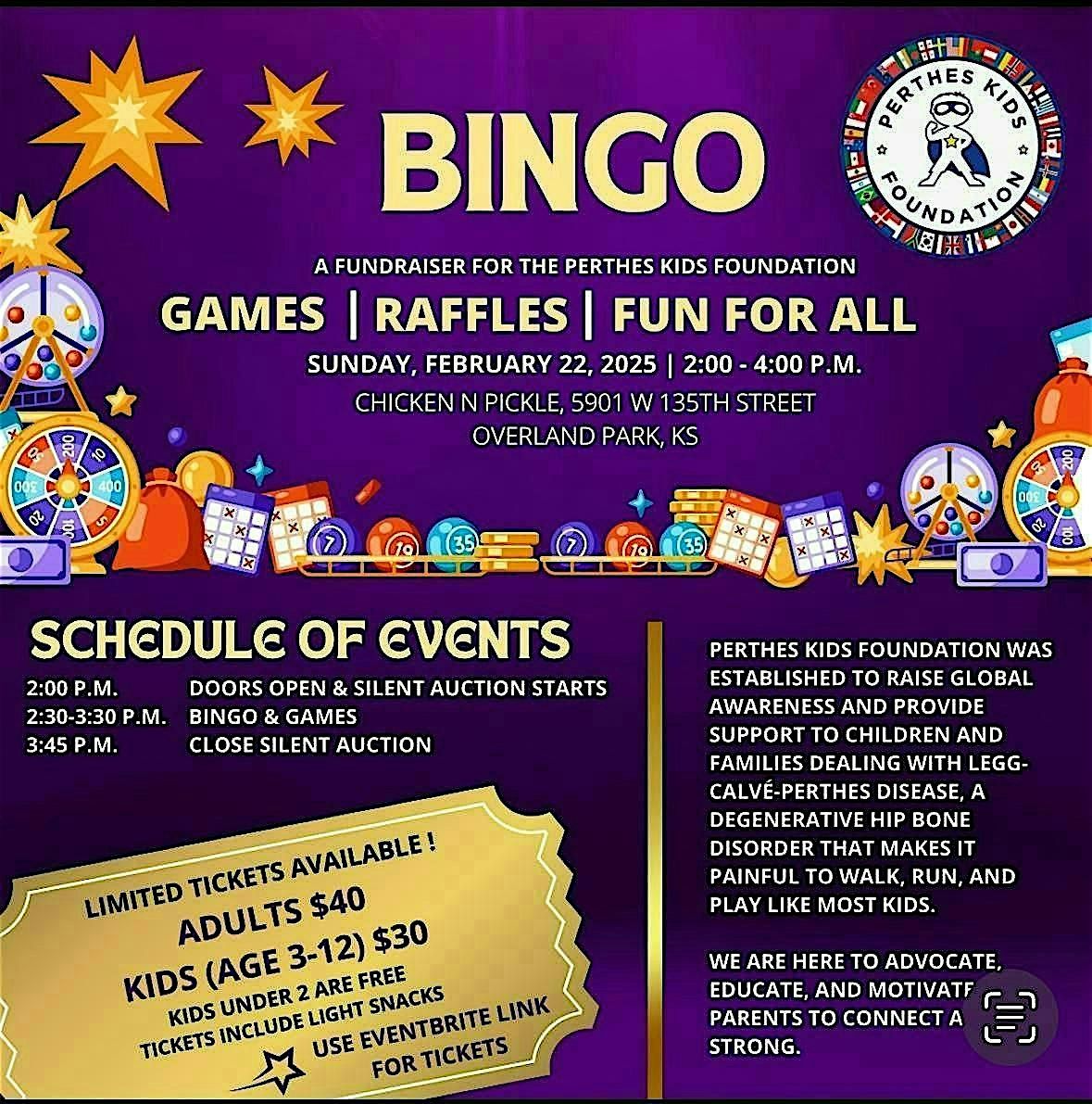 Perthes Bingo, 22 February | Event in Overland Park | AllEvents