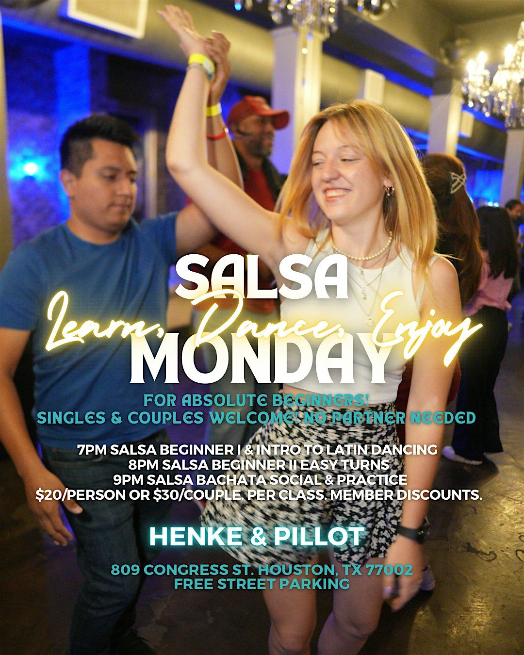 Salsa Lessons for Beginners. Mondays at 7p in Houston 08/18, 18 August | Event in Houston | AllEvents