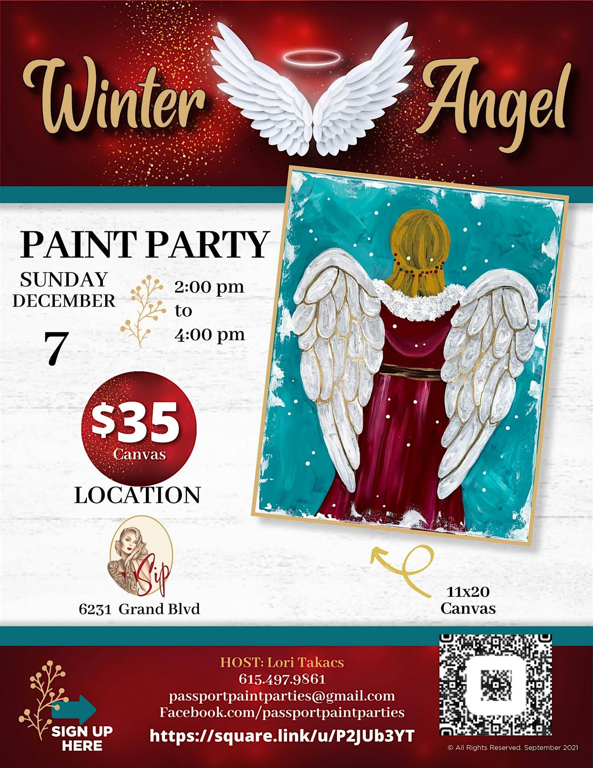 12.7.25 Winter Angel Paint and Sip at Sip on Grand, 7 December | Event in New Port Richey | AllEvents