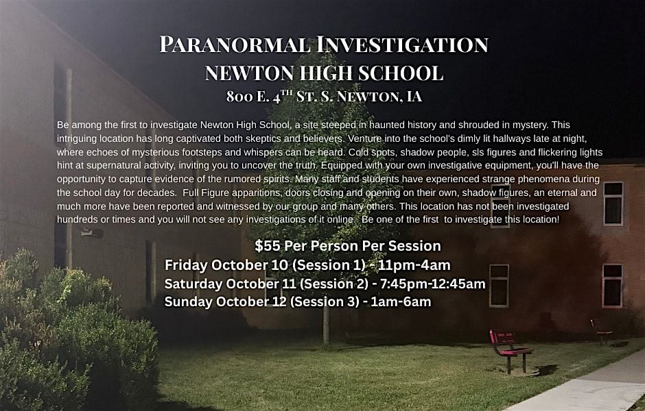 Paranormal Investigation - Saturday October 11 (Session 2), 11 October | Event in Newton | AllEvents