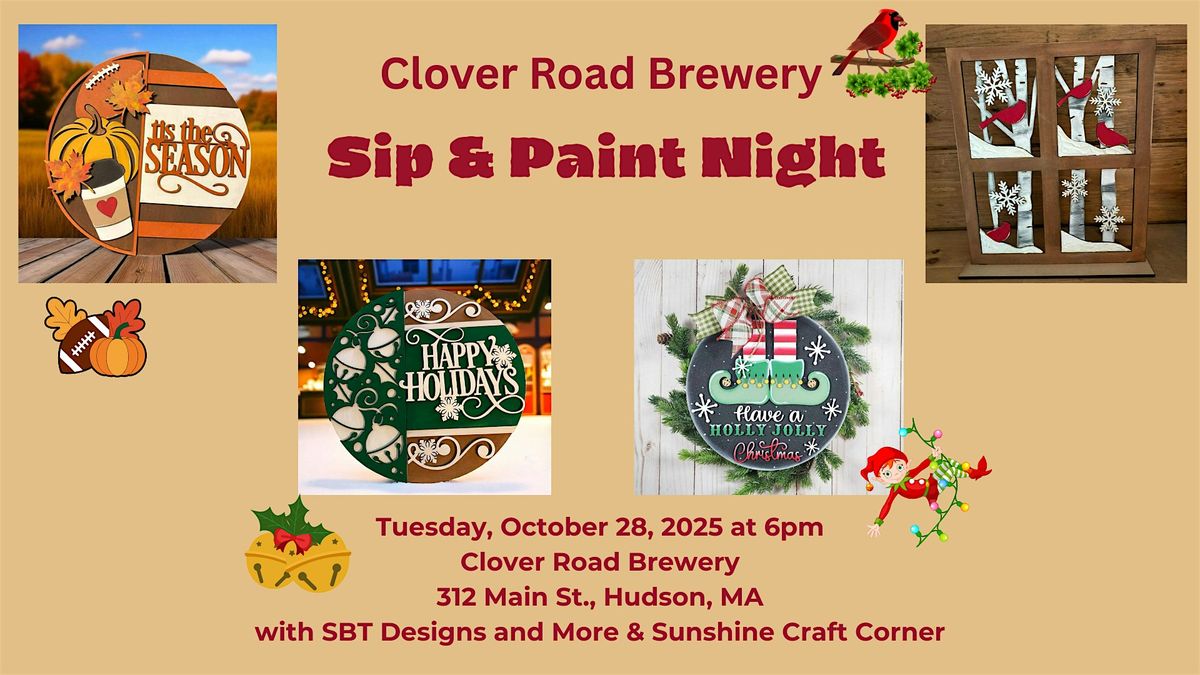 Sip & Paint Night at Clover Road Brewery, 28 October | Event in Hudson | AllEvents
