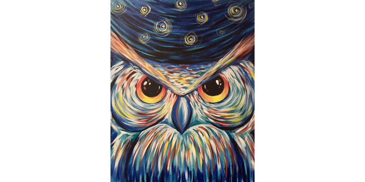 Starry Night Owl - Paint and Sip in Tyler | Classpop!™, 28 September | Event in Tyler | AllEvents