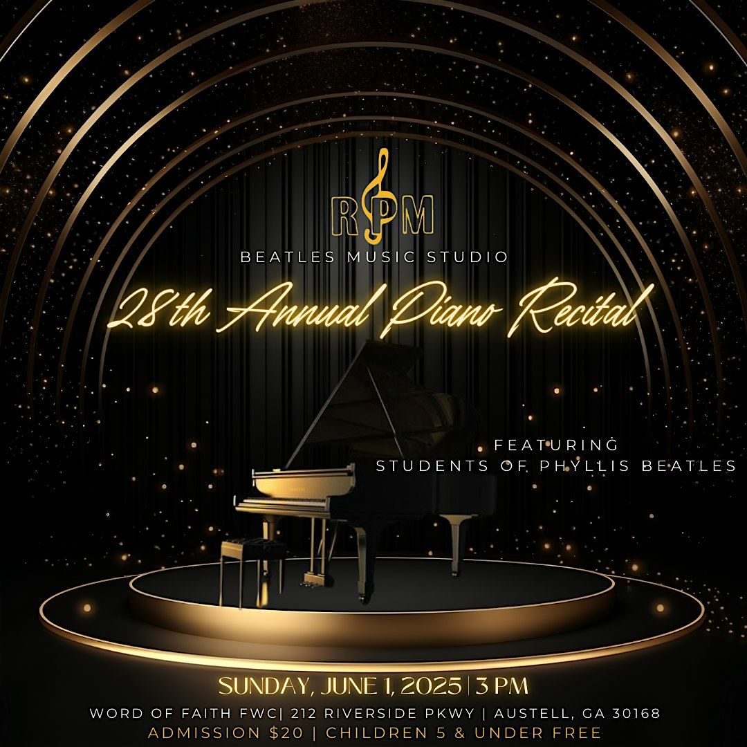 RPM Beatles Music Studio 28th Piano Recital, 1 June | Event in Austell | AllEvents