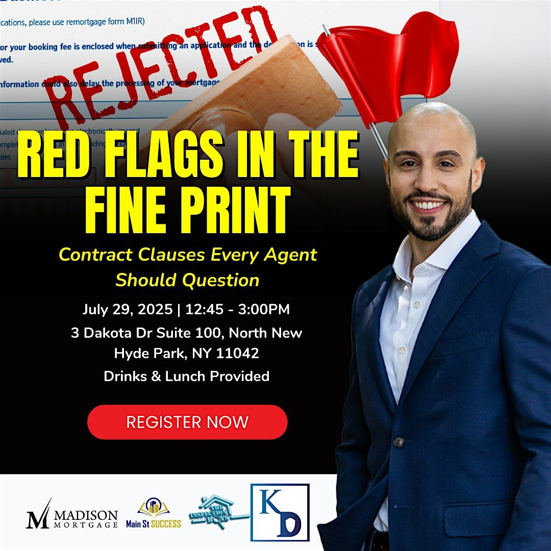 Red Flags in the Fine Print: Contract Clauses Every Agent Should Question, 29 July | Event in North New Hyde Park