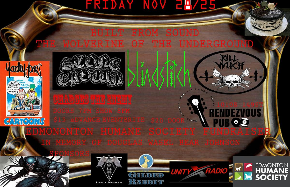 Charges the Enemy, Blindstitch, Stone Crown, K*ll Witch, 28 November | Event in Edmonton | AllEvents