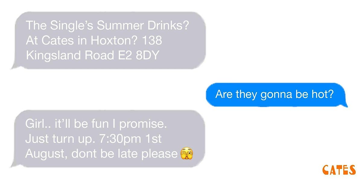 Singles Summer Drinks & Mingle @ Cates xxx, 1 August | Event in London | AllEvents