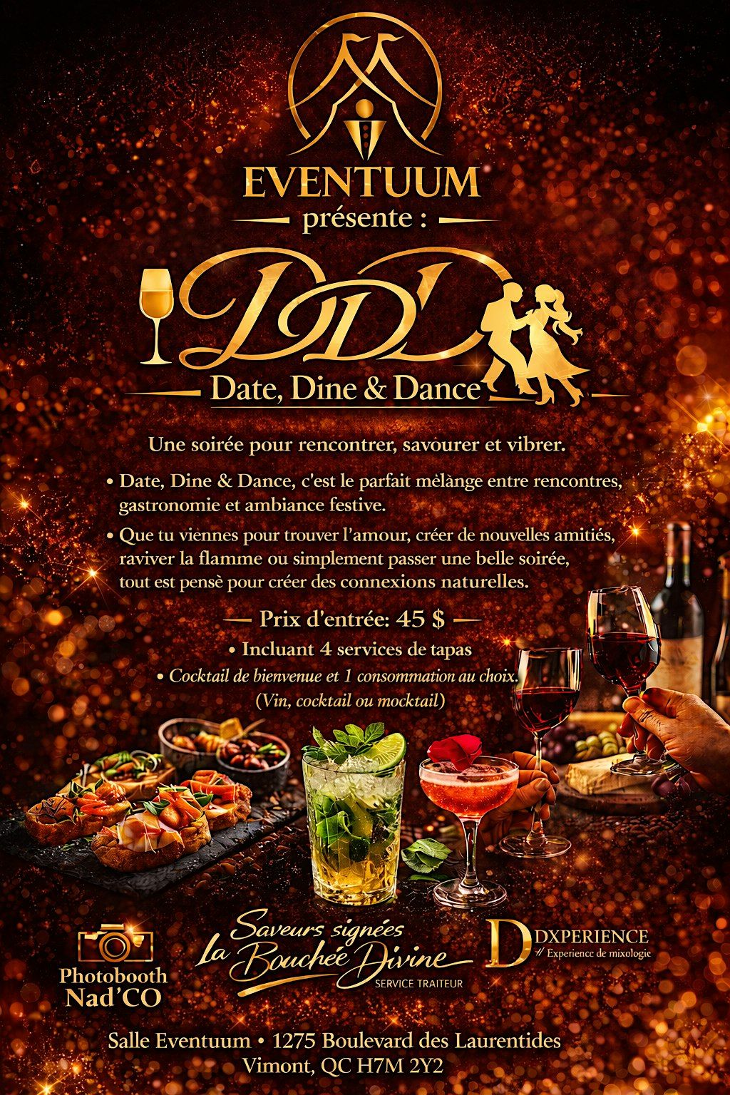 DATE, DINE AND DANCE | Event in Laval | AllEvents