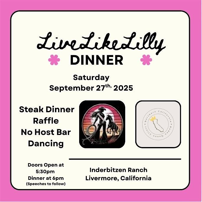 NCRQC Live Like Lilly Dinner, 27 September | Event in Livermore | AllEvents