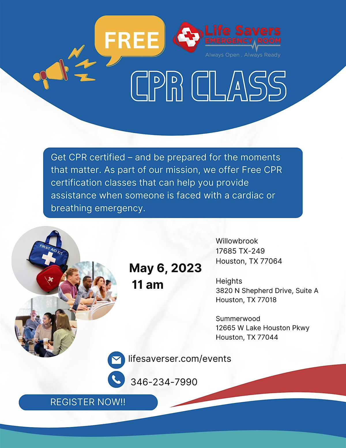 Free CPR Class - Willowbrook - June, 10 June | Event in Houston | AllEvents