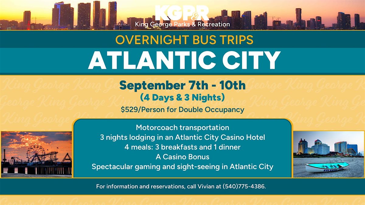 Overnight Bus Trip: Atlantic City, 7 September | Event in King George | AllEvents