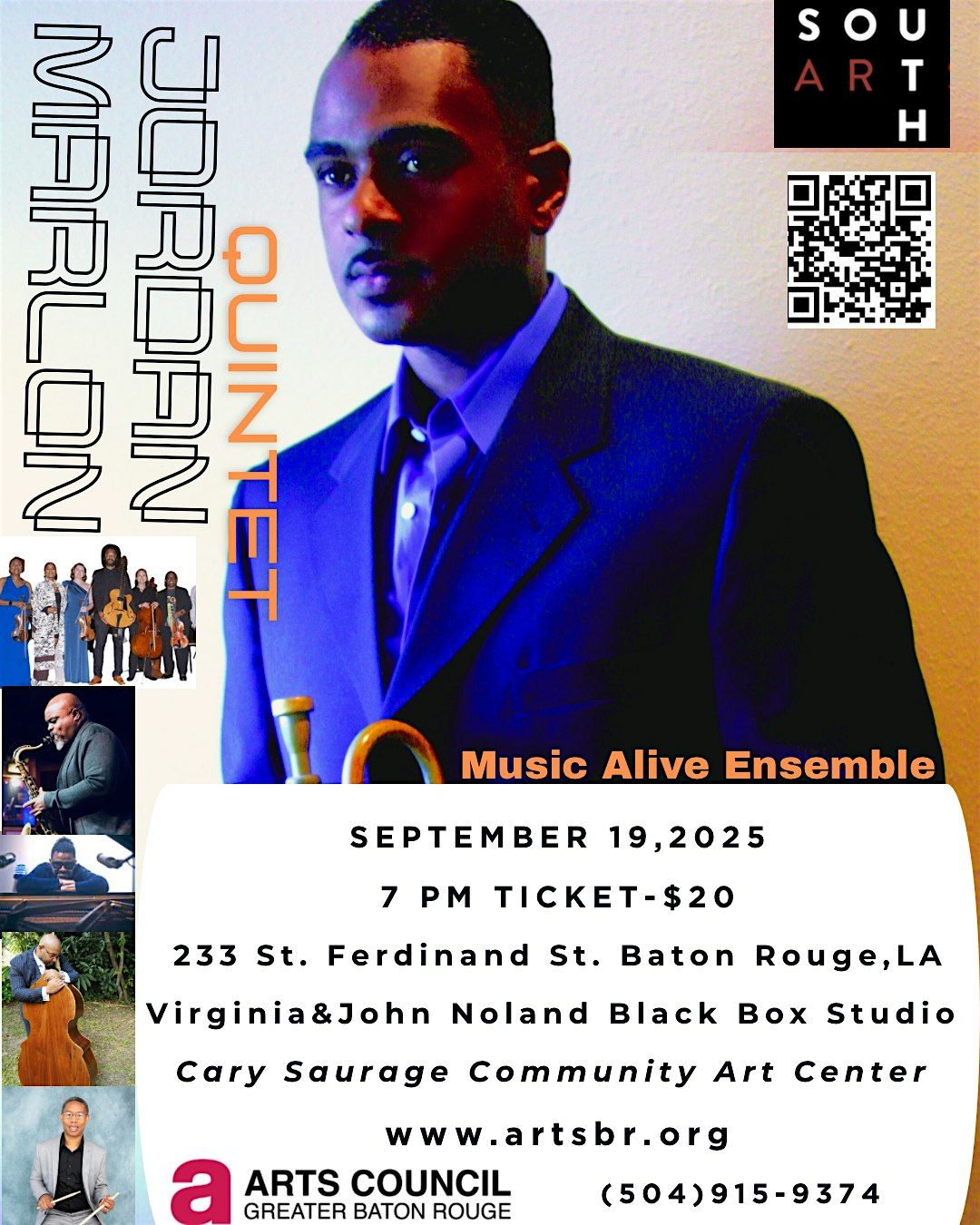 Marlon Jordan Quintet featuring Eddie Bayard with Music Alive Ensemble, 19 September | Event in Baton Rouge