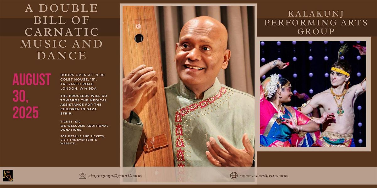 Double Bill of Carnatic Music and Dance, 30 August | Event in London | AllEvents