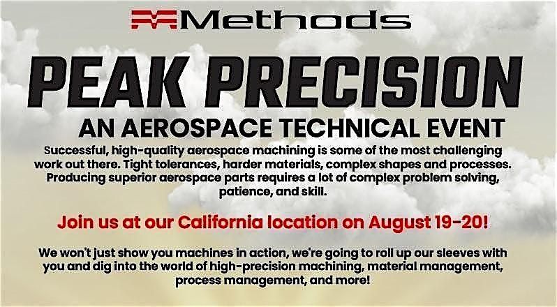 Peak Precision: A Methods Aerospace Machining Technical Event, 19 August | Event in Corona | AllEvents