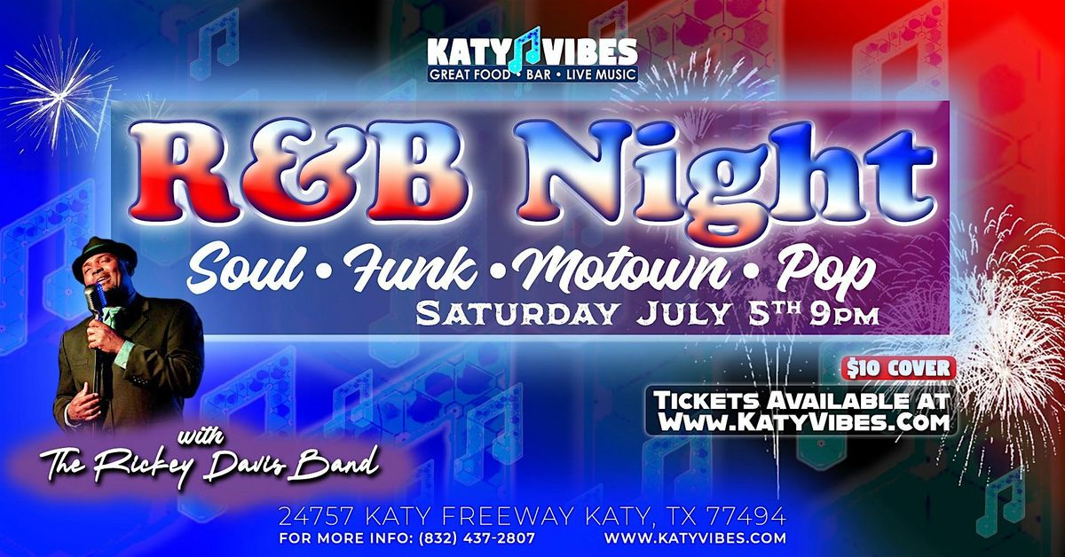 R&B Night with the Rickey Davis Band at Katy Vibes!, 9 August | Event in Katy | AllEvents