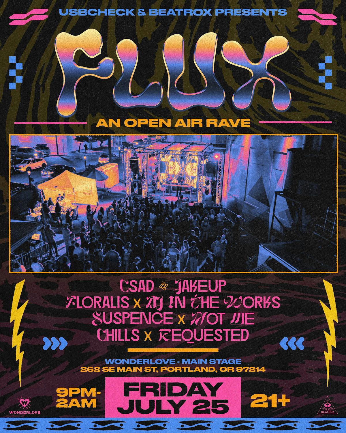 ⫷ FLUX ⫸ Presented by USBCHECK & BEATROX @ Wonderlove_PDX | Event in Portland | AllEvents