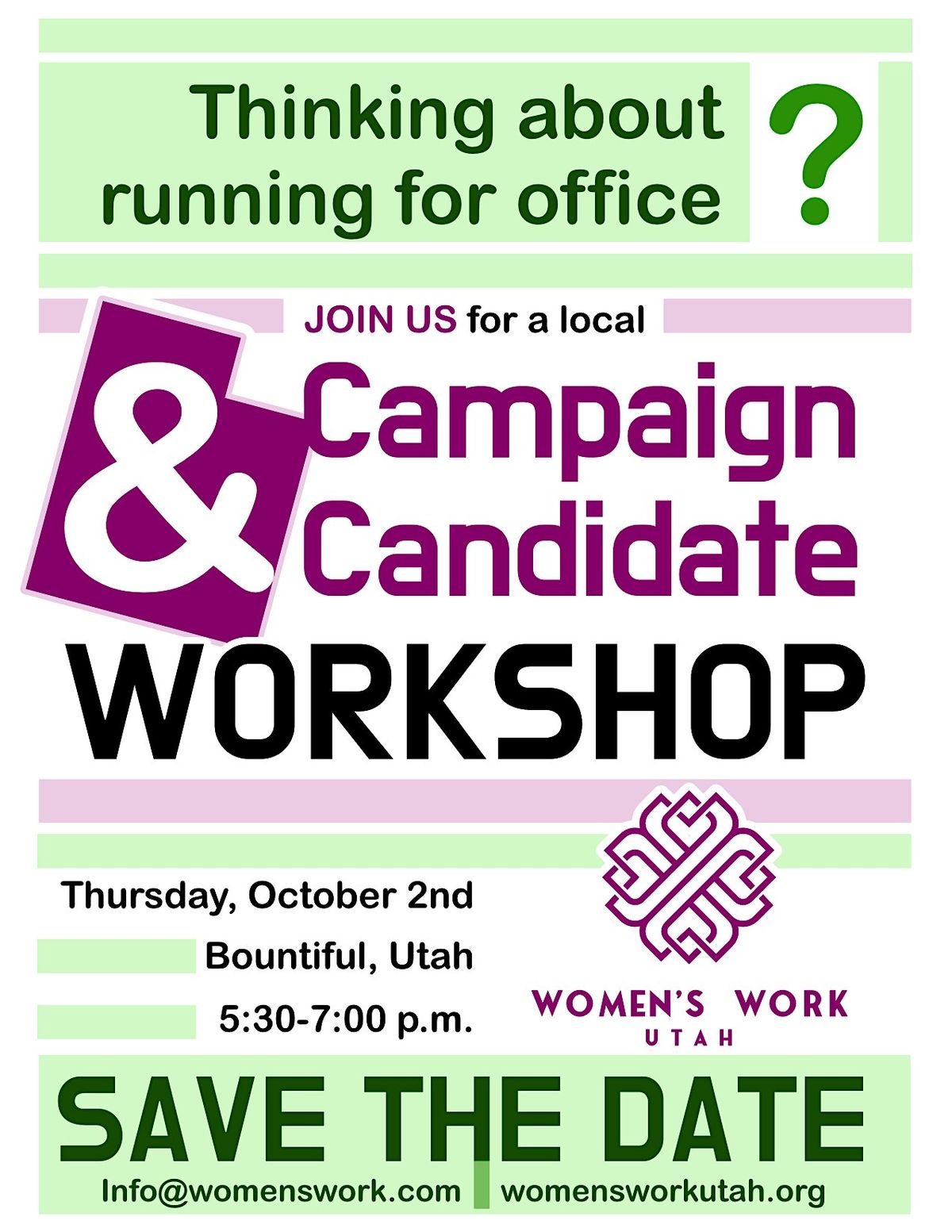 Candidate and Campaign Workshop, 2 October | Event in West Bountiful | AllEvents