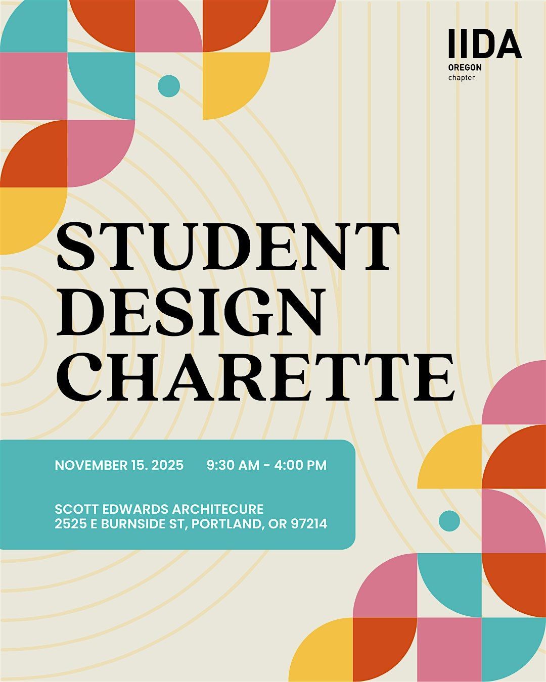 IIDA Oregon - Local Student Charette Sponsorship Levels, 15 November | Event in Portland | AllEvents