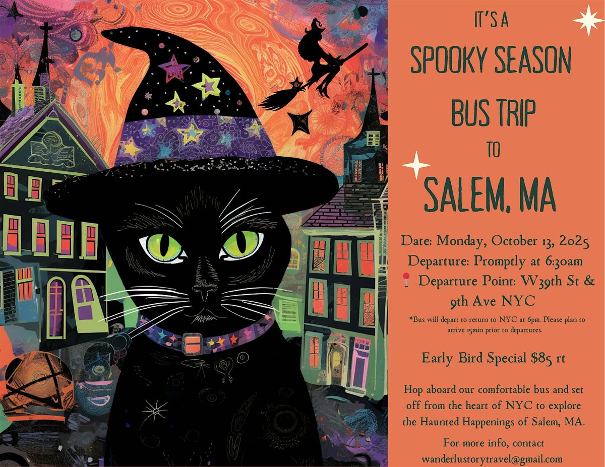 Spooky Season Bus Trip from NYC to Salem, MA 10/13, 13 October | Event in New York | AllEvents