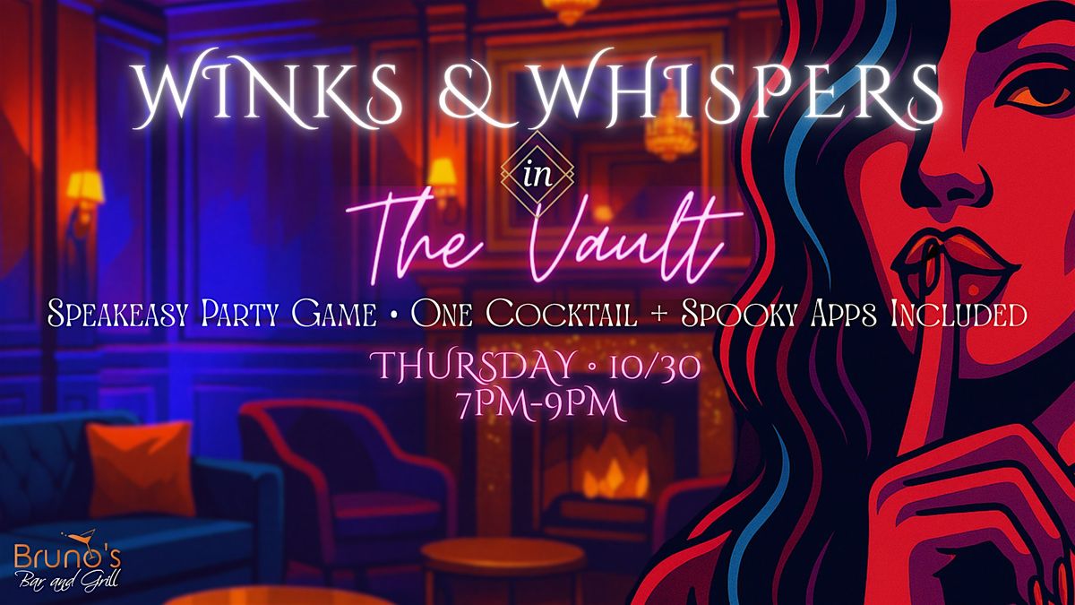 Winks & Whispers -  A Speakeasy “Wink Assassin” Party, 10 November | Event in Scotts Valley | AllEvents