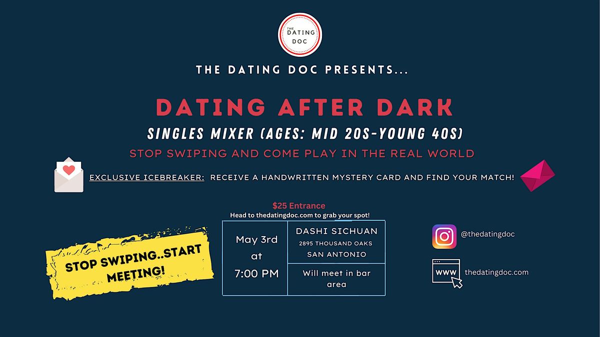 Dating After Dark: San Antonio Singles Mixer (Ages:  Mid 20s-Young 40s), 3 May | Event in San Antonio | AllEvents