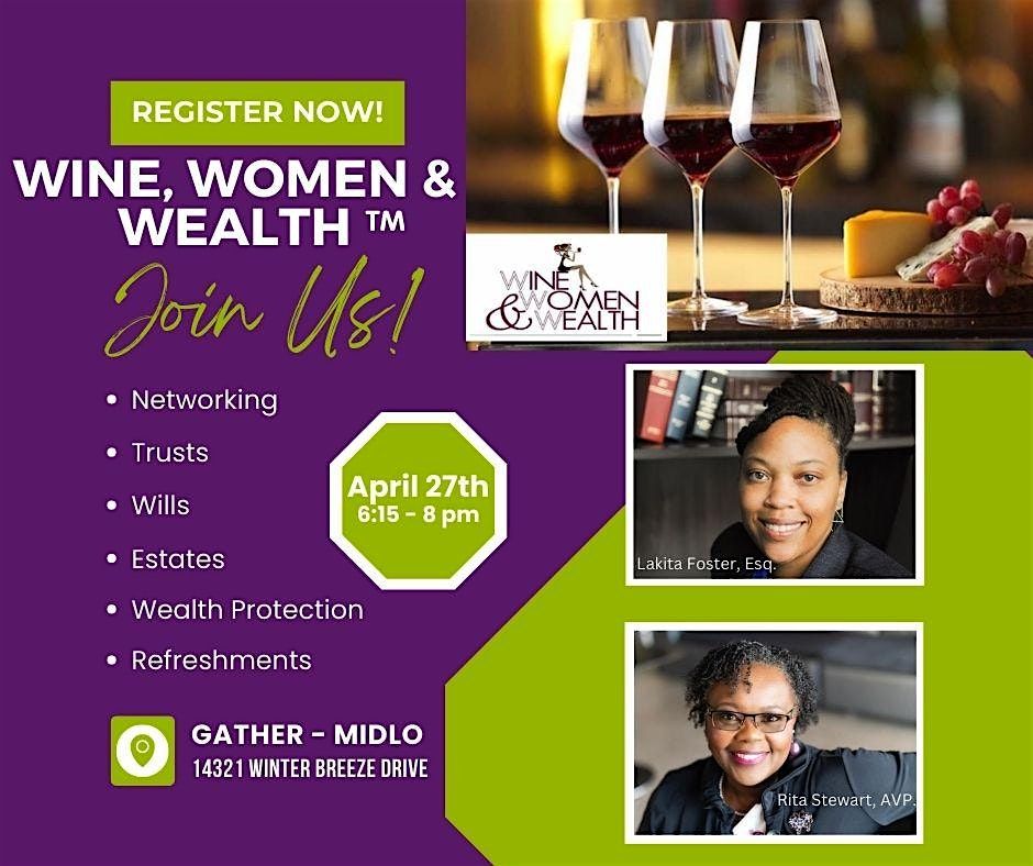 Wine, Women & Wealth - RVA, 21 August | Event in Midlothian | AllEvents