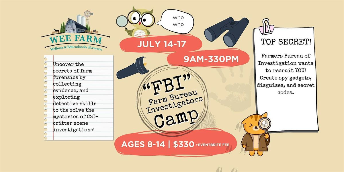 FBI (Farm Bureau Investigators) Camp, 14 July | Event in Savage | AllEvents