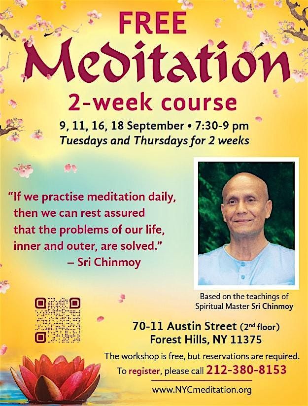Free Meditation 2-Week Course in Forest Hills, 9 September | Event in Queens | AllEvents
