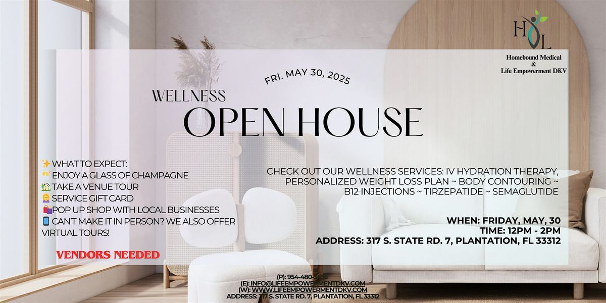 Open House, 30 May | Event in Plantation | AllEvents