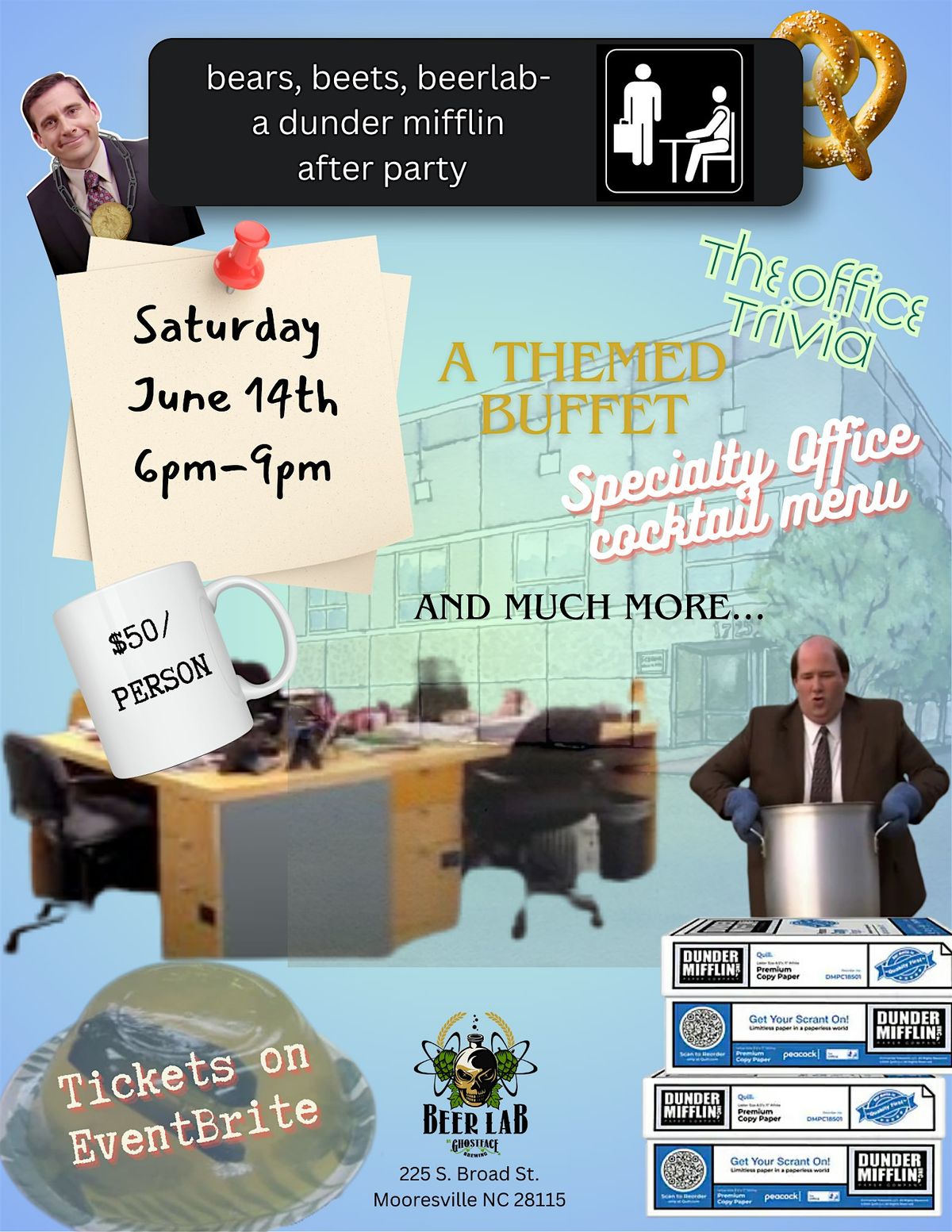 Bears, Beets, & BeerLab - A Dunder Mifflin After Party, 14 June | Event in Mooresville | AllEvents