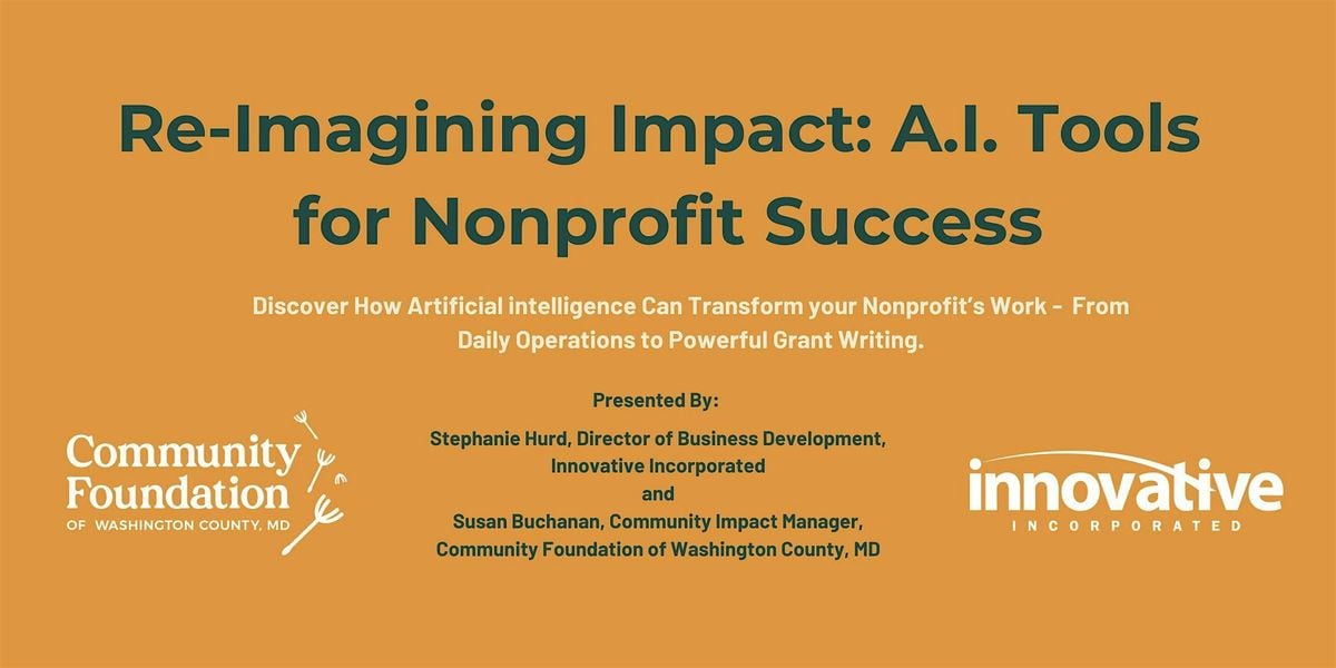 Reimaging Impact: A.I. Tools for Nonprofit Success, 10 September | Event in Hagerstown | AllEvents