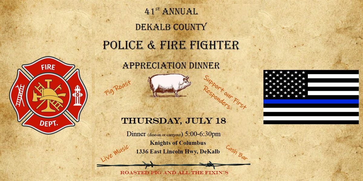 42nd Annual DeKalb County First Responder Pig Roast, 17 July | Event in DeKalb | AllEvents