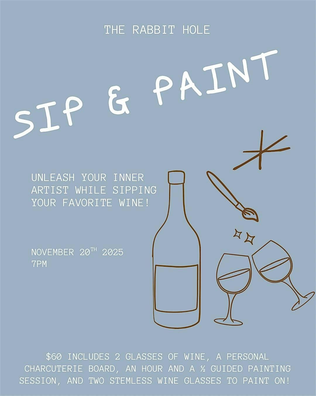 Sip and Paint at The Rabbit Hole, 20 November | Event in Conshohocken | AllEvents