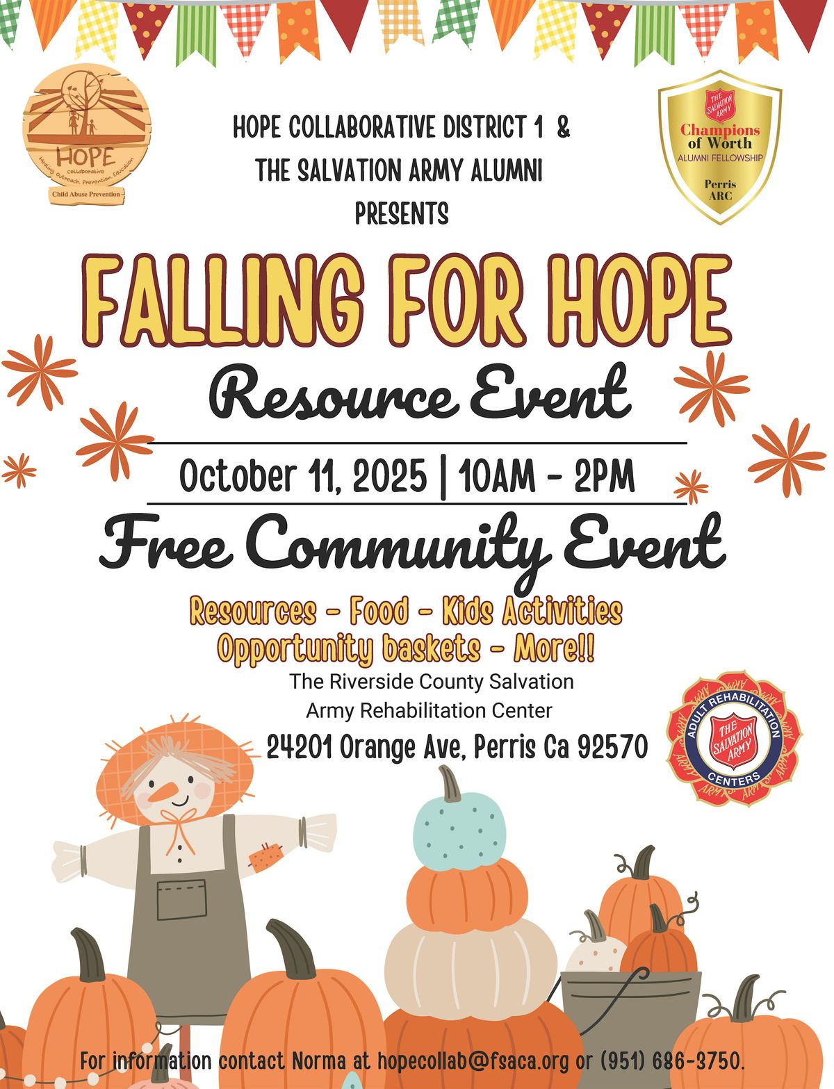 Falling for HOPE Resource Event, 11 October | Event in Perris | AllEvents