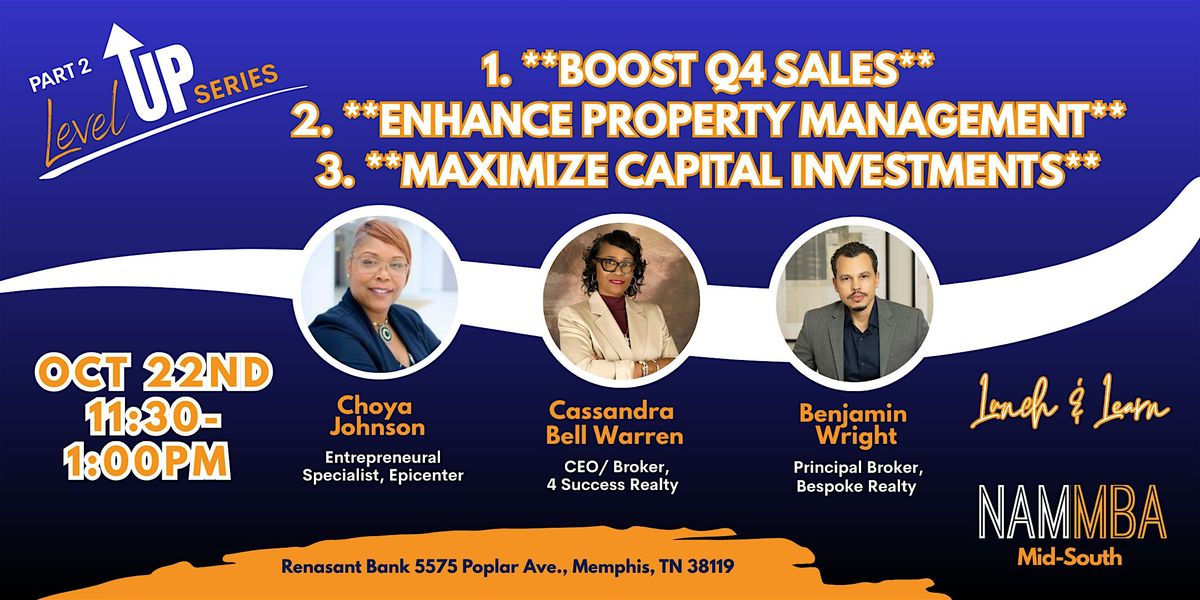NAMMBA Mid-South Level Up Series: Part 2, 22 October | Event in Memphis | AllEvents
