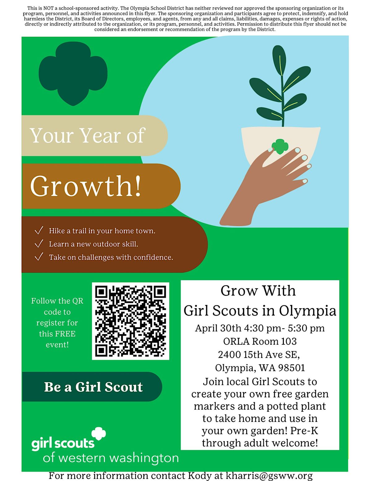Grow With Girl Scouts at ORLA in Olympia! | Event in Olympia | AllEvents