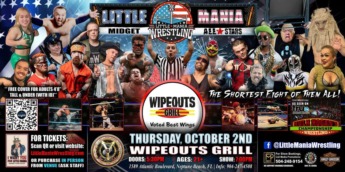 Neptune Beach, FL - Little Mania Midget Wrestling @Wipeots Grill, 2 October | Event in Neptune Beach | AllEvents
