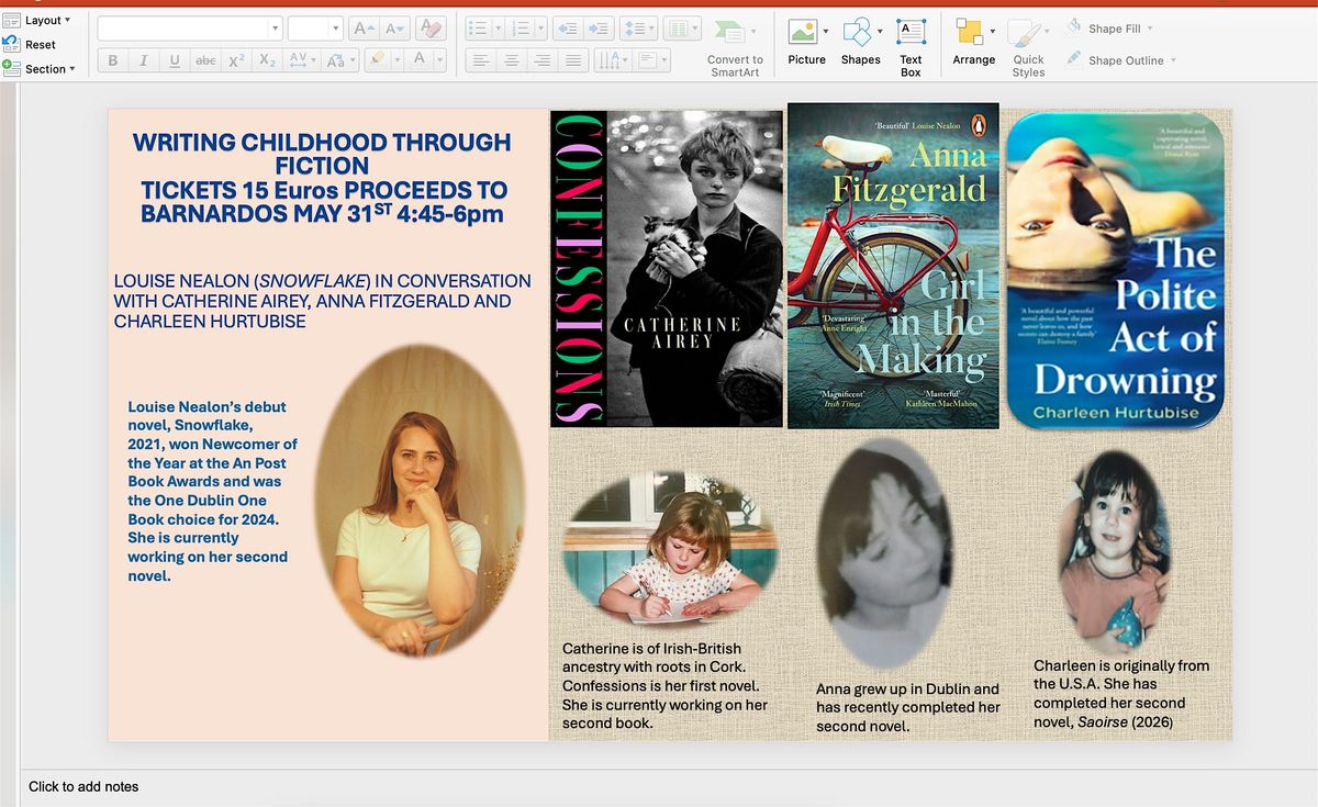 Writing Childhood: An evening of literary events in aid of Barnardos, 27 June | Event in Dublin 2 | AllEvents