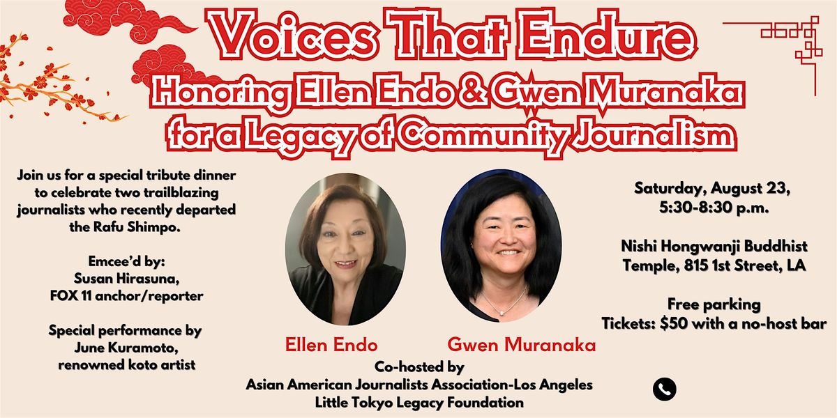 Voices That Endure: Honoring  Ellen Endo & Gwen Muranaka, 23 August | Event in Los Angeles | AllEvents