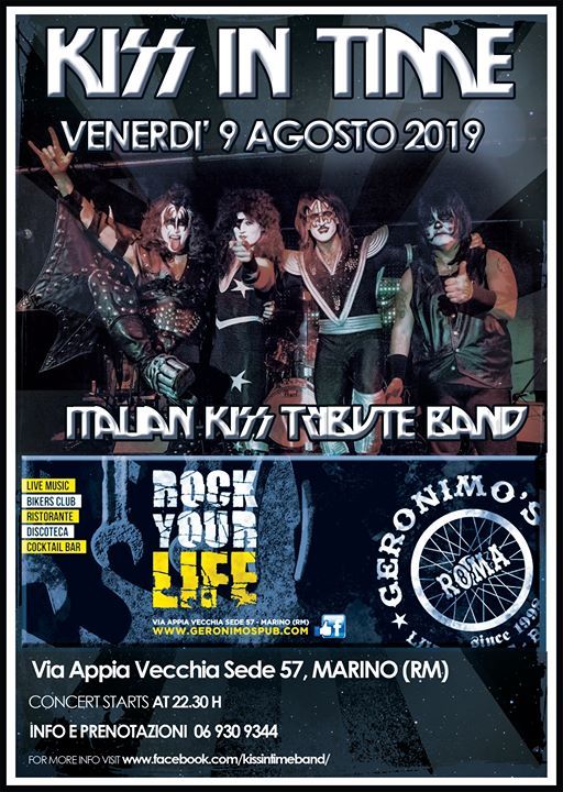 A Tribute To Kiss Live At Geronimos Pub Kiss In Time Montepulciano August 9 To August 10 Allevents In