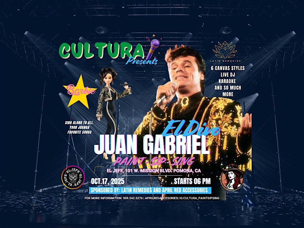 Cultura | Paint, Sip & Sing: Juan Gabriel Tribute Night, 17 October | Event in Pomona | AllEvents