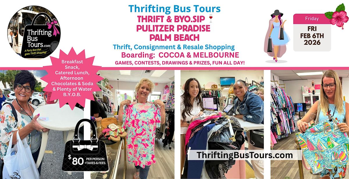 2/6/2026 Thrifting Bus Board: Cocoa, Melbourne Shop Pulitzer Palm Beach, 6 February | Event in Cocoa | AllEvents