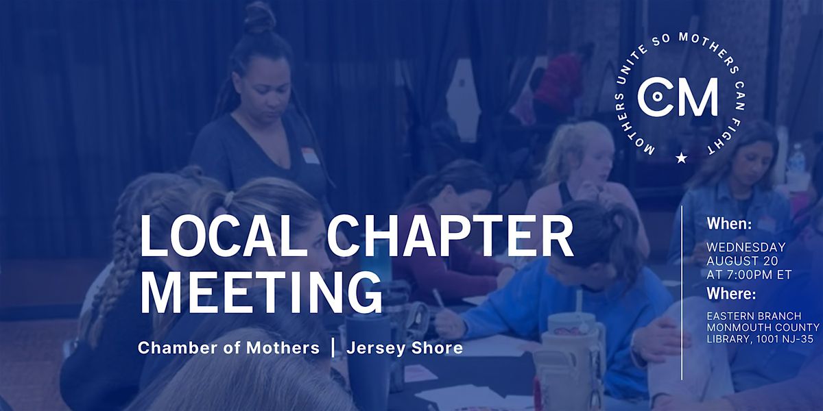 JERSEY SHORE - Chamber of Mothers Local Chapter Meeting, 20 August | Event in Shrewsbury | AllEvents