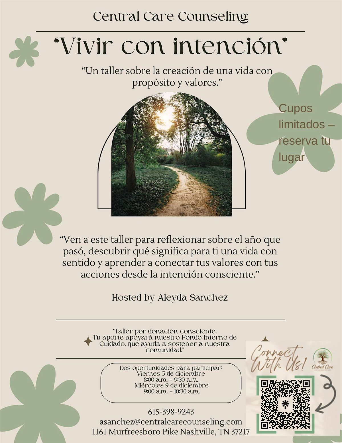 “Vivir con intención”, 9 December | Event in Nashville | AllEvents