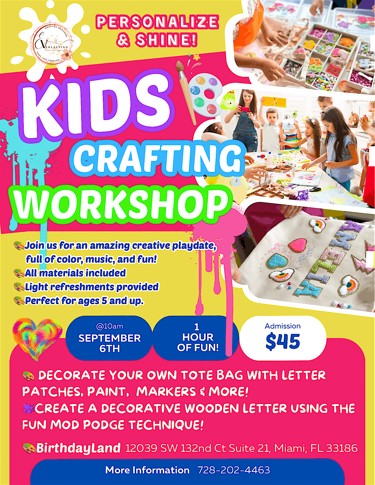KIDS CRAFTING WORKSHOP – PERSONALIZE & SHINE!, 6 September | Event in Miami | AllEvents