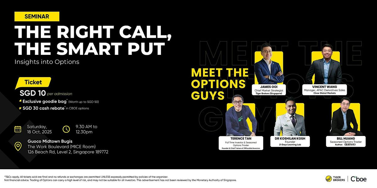 The Right Call, The Smart Put - Insights into Options, 18 October | Event in Singapore | AllEvents
