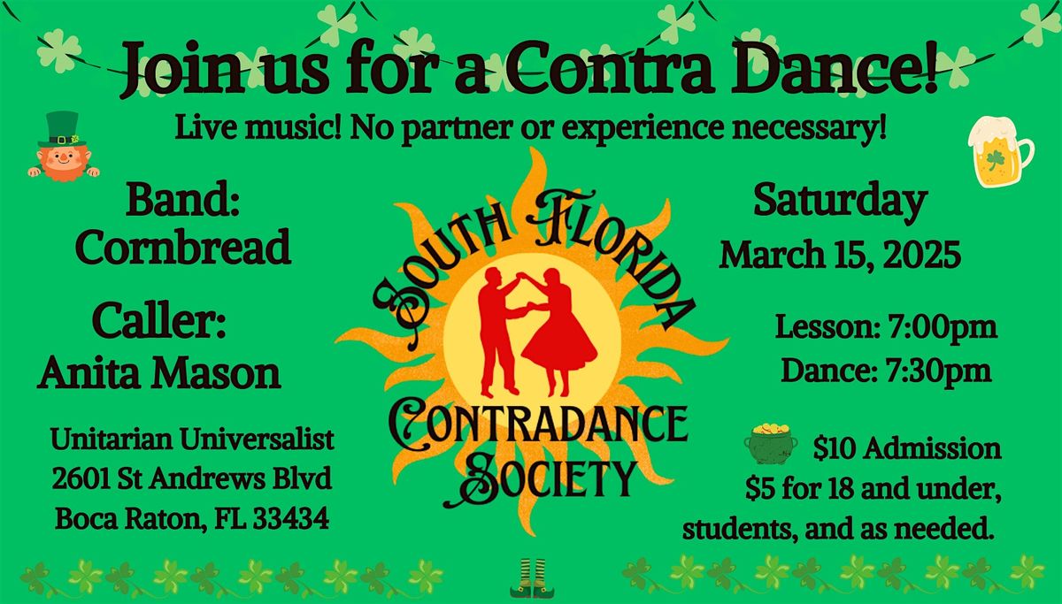 Folk Dance Frenzy: Contra #25 and Live Music Extravaganza | Event in Boca Raton | AllEvents