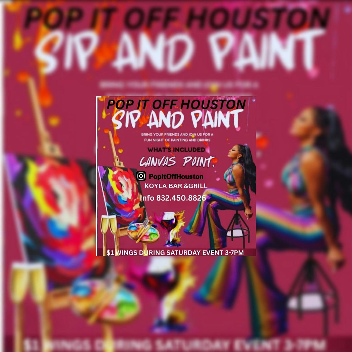 SIP & PAINT WITH POP IT OFF HOUSTON, 11 October | Event in Richmond | AllEvents